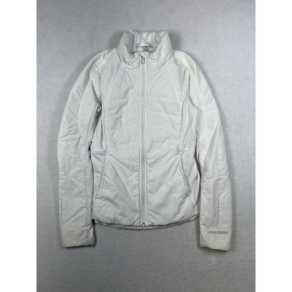 Lululemon Another Mile Jacket White Size 4‎ Puffer Layered Stretch